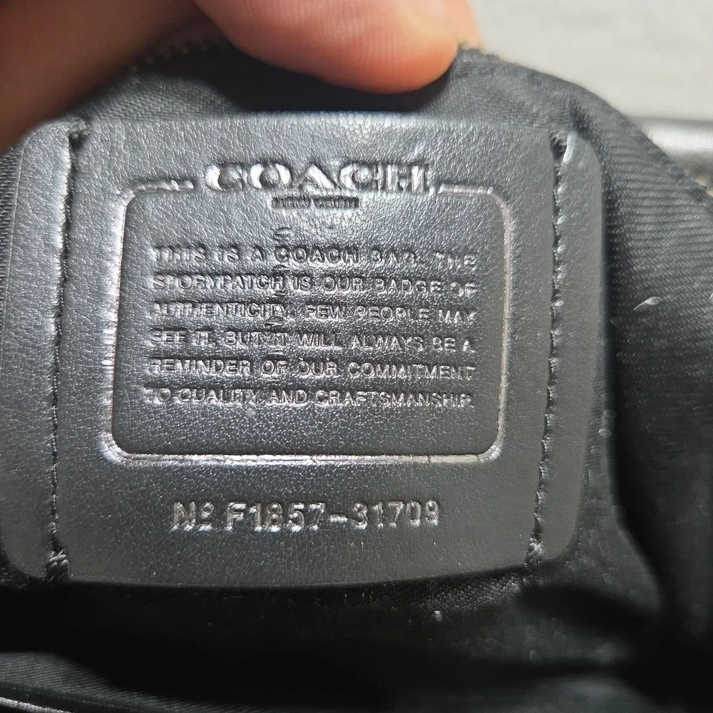 COACH F1857 Crossgrain Metallic Leather Mini Bennett Satchel Metallic Gunmetal